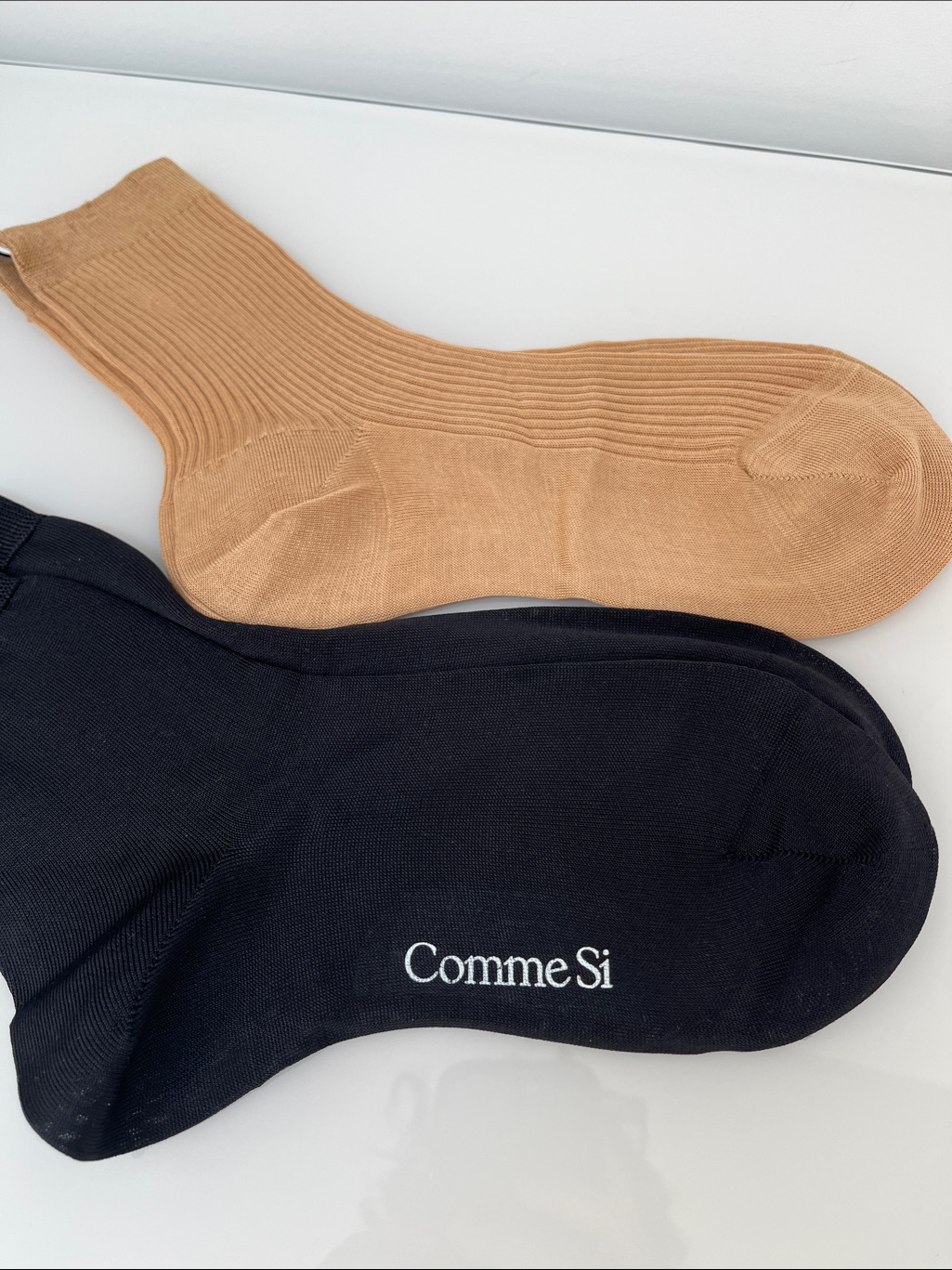 Comme Si Socks Pair Of 2 Neutrals Black Nwot — image 2 of 7